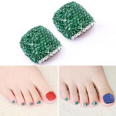 2 PCS Crystal Fake Nail Art Tips Adesivi per decalcomanie con strass a copertura totale (NO: 25)