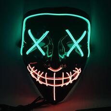 Halloween Festival Party X Face Seam Bocca Maschera di luminescenza LED bicolore (verde arancione)
