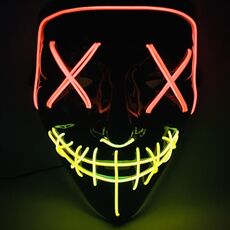 Halloween Festival Party X Face Seam Bocca Maschera di luminescenza LED a due colori (giallo arancio)