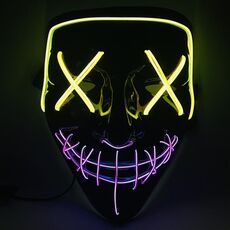 Halloween Festival Party X Face Seam Bocca Maschera di luminescenza LED a due colori (giallo viola)