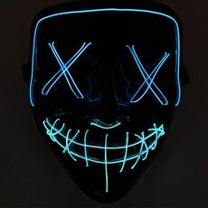 Halloween Festival Party X Face Seam Bocca Maschera di luminescenza LED a due colori (blu + blu ghiaccio)