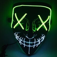 Halloween Festival Party X Face Seam Bocca Maschera di luminescenza LED a due colori (verde bianco)