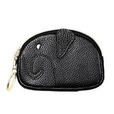 Borsa da donna con cerniera con cerniera in pelle di vacchetta da donna (nera)