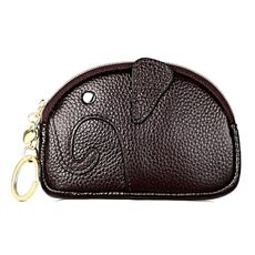 Borsa di monete della cerniera della cerniera dell'elefante della testa della testa della testa della testa della signore (caffè)