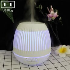 400ml Hollow-out LED Umidificatore a grana di legno Purificatore d'aria Macchina per aromaterapia Spruzzatore automatico di alcol con luce LED colorata, Spina Specifica: spina americana (bianca)