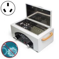 Armadio di disinfezione per manicure con asciugamano ad alta temperatura per uso domestico in acciaio inossidabile (spina UK)