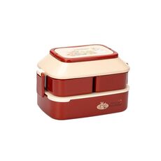 Carino carino coniglio doppio strato scatola di pranzo in plastica grande capacità scatola pranzo portatile, stile: piccolo rosso