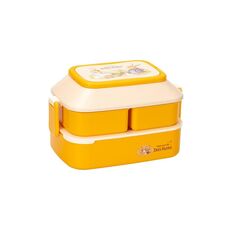 Carino carino coniglio doppio strato scatola di pranzo in plastica grande capacità portatile scatola pranzo, stile: piccolo giallo