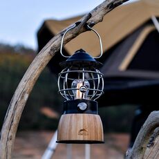Lampada da campeggio all'aperto di Wild Lighting multifunzione LED retrò Atmosfera portatile (nero)