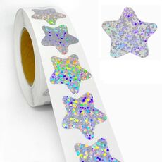 Adesivi sigillanti impermeabili al laser Adesivi decorativi per feste di matrimonio di compleanno, dimensioni: 25 mm 500 / rotoli (H093)