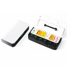 XM-ZY02 Intelligent Small Pill Box Box Separare il magazzino separato per ricordare agli anziani di prendere la medicina regolarmente la scatola di pillola portatile (bianco elegante)