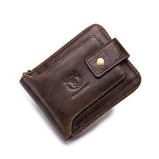 Capitano Buff 231 First Layer Cowhide Zipper Portafoglio in pelle orizzontale Scheda multipla Addensare addensare Portafoglio Album (Brown)