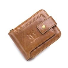 Capitano Buff 231 First Layer Cowhide Zipper Portafoglio in pelle orizzontale Scheda multipla Addensare con portafoglio album (Giallo Brown)
