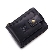 Capitano Buff 231 First Layer Cowhide Zipper Wallet Portafoglio in pelle orizzontale Scheda multipla Addensare con portafoglio album (Wise Black)