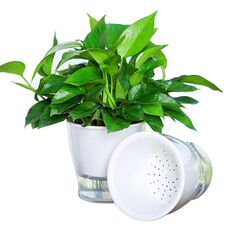 2 PCS Pentole idroponiche completamente trasparenti Pentole d'acqua Livello d'acqua Visibile Colla non rotta Pentole di plastica autoassorbente Pentole di plastica, Dimensioni: W05 calibro 13 cm (trasparenza completa)
