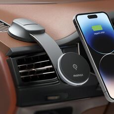 MOMAX CM25B Supporto magnetico per telefono a ventosa per caricabatterie wireless per auto