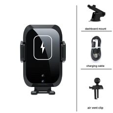 X11 Three Axle Linkage 15W Smart Touch Clip retrattile automatica Caricabatterie per auto wireless a ricarica rapida, specifica: standard con staffa per cruscotto