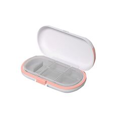 2 PCS HW073 Box Pill Portable Box Taglio Medicina Scatola di immagazzinaggio Grande Capacità Comparto di Viaggio Sigillato Sent Small Medicine Box (Rosa)