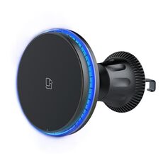 Supporto magnetico per cellulare con ricarica wireless per auto con luce ambientale, stile: luce blu