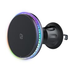 Supporto magnetico per cellulare con ricarica wireless per auto con luce ambientale, stile: luce colorata