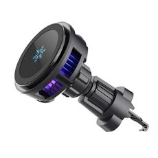 Supporto per telefono con caricabatterie wireless per auto Q7 RGB a dissipazione di calore a semiconduttore da 15 W (nero)