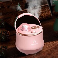 F08 Wired Water Reinterrening Double Spray Umidificatore LED Night Light Umidificatore (Rosa)