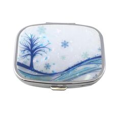 2 PCS Y10336 Box portatile in metallo a due scomparti (albero blu)