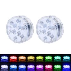 LED Telecomando Telecomando Piscina leggera impermeabile Lampada subacquea, Specifiche: 7cm 10 LED + Telecomando IR 24-Key (2 PCS +2 Telecomando)