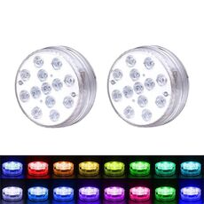 LED Telecomando Telecomando Piscina leggera impermeabile Lampada subacquea, Specifiche: 7cm 13 LED + telecomando IR 28-Key (2 PCS +2 Telecomando)