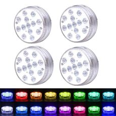 LED Telecomando Telecomando Piscina leggera impermeabile Lampada subacquea, Spec: 7cm 13 LED + IR Telecomando a 28-Key (4 PCS + 4 Telecomando)