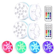15 LED RF Telecomando Telecomando Lampada da sub Magnetica Lampada da piscina Magnetica, Spec: 2 PCS + 2 x RC (16 colori)