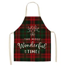 2 PCS Plaid Plaid Series Cotton and Linen Grembiule per la pulizia della casa, Specifica: 68 x 55cm (WQ-001332)