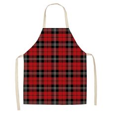2 PCS Natale Plaid Series Cotton and Linen Grembiule per la pulizia della casa, Specifica: 68 x 55 cm (wq-001333)