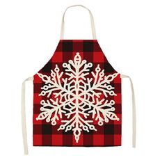 2 PCS Natale Plaid Series Cotton and Linen Grembiule per la pulizia della casa, Specifica: 68 x 55 cm (WQ-001308)