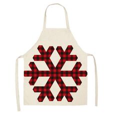 2 PCS Natale Plaid Series Cotton and Linen Grembiule per la pulizia della casa, Specifica: 47 x 38 cm (wq-001309)
