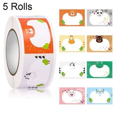 5 Rotoli Carino Cartoon Bambini autoadesivi Autoadesiva Nome di classe Nome Classe Adesivo, Dimensioni: 2.5x3.7cm (HA107)
