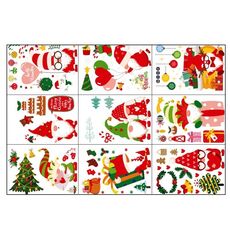 Adesivi per finestre di Natale con cartoni animati per finestre, adesivi murali statici per soggiorno con decorazioni natalizie (2302)