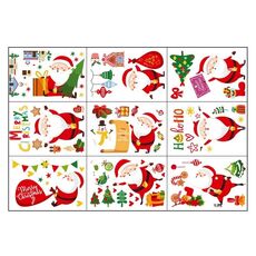 Adesivi per finestre di Natale con cartoni animati per finestre, adesivi murali statici per soggiorno con decorazioni natalizie (2314)
