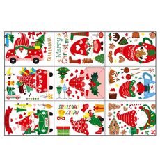Adesivi per finestre di Natale con cartoni animati per finestre, adesivi murali statici per soggiorno con decorazioni natalizie (2315)