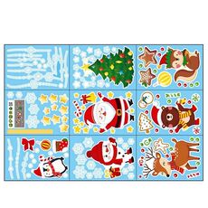 Adesivi per finestre di Natale con cartoni animati per finestre, adesivi murali statici per soggiorno con decorazioni natalizie (2317)