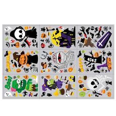 1 Set SQ629 Vetrofanie elettrostatiche per Halloween Decorazione per feste Adesivi biadesivi per pareti in vetro per finestre, Specifica: 20x30 cm