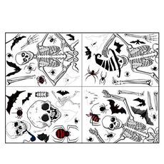 1 Set SQ629 Vetrofanie elettrostatiche per Halloween Decorazione per feste Adesivi biadesivi per pareti in vetro per finestre, Specifica: Scheletro di Halloween