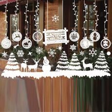 Decorazioni natalizie Adesivi per finestre Adesivi murali Centro commerciale Decorazione per finestre del supermercato (Bianco 813)