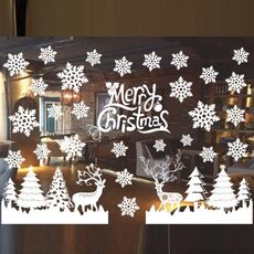 Decorazioni natalizie Adesivi per finestre Adesivi murali Centro commerciale Decorazione per finestre del supermercato (Bianco 818)