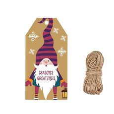 2 confezioni decorazione natalizia decorazione di carta kraft tag etichetta con spago juta (carta 1)
