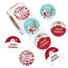 Nastro adesivo per etichette regalo con decorazioni natalizie, dimensioni: 1,5 pollici / 38 mm(A)