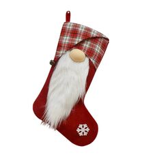 Borsa del ciondolo del ciondolo della decorazione del calzino di Natale Borsa di caramella dell'albero di Natale (rosso)
