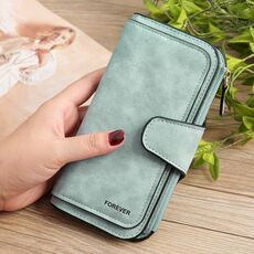 B821 Ladies Guid Coin Borsellino PU cuoio cuoio frizione multiuso lungo portafoglio portafoglio di grandi capacità di grande capacità (verde)