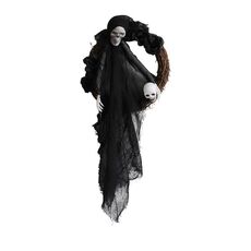 Halloween Ghost Porta appeso Horror Party Hanging Ornaments Haunted House Decoration (Black Ghost)