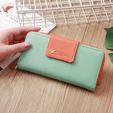 Volare Bird Due Piegatore Portafoglio Lady Long Portafoglio Zipper BAG BAG BAG BAG BACCORCE Capacità porta carta (verde chiaro)